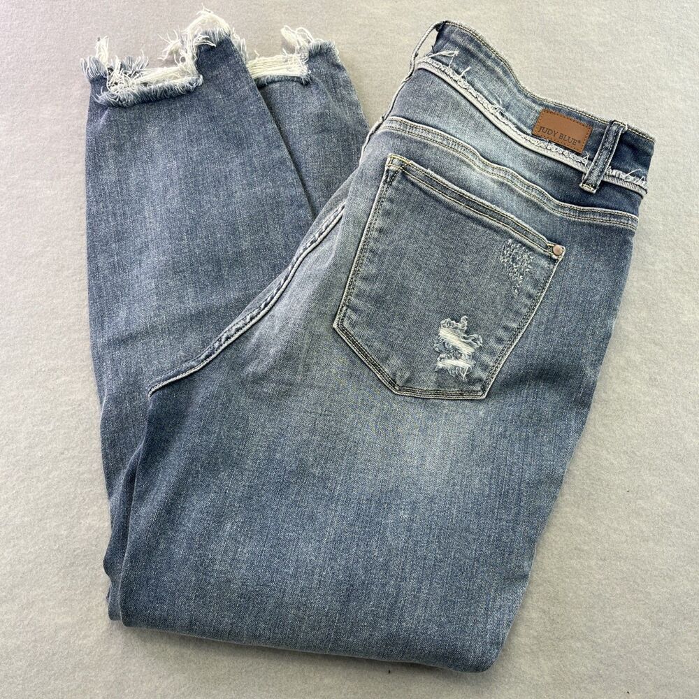 Judy Blue Jeans Womens 18W Blue Skinny Fit Stretch High Rise Distressed 18